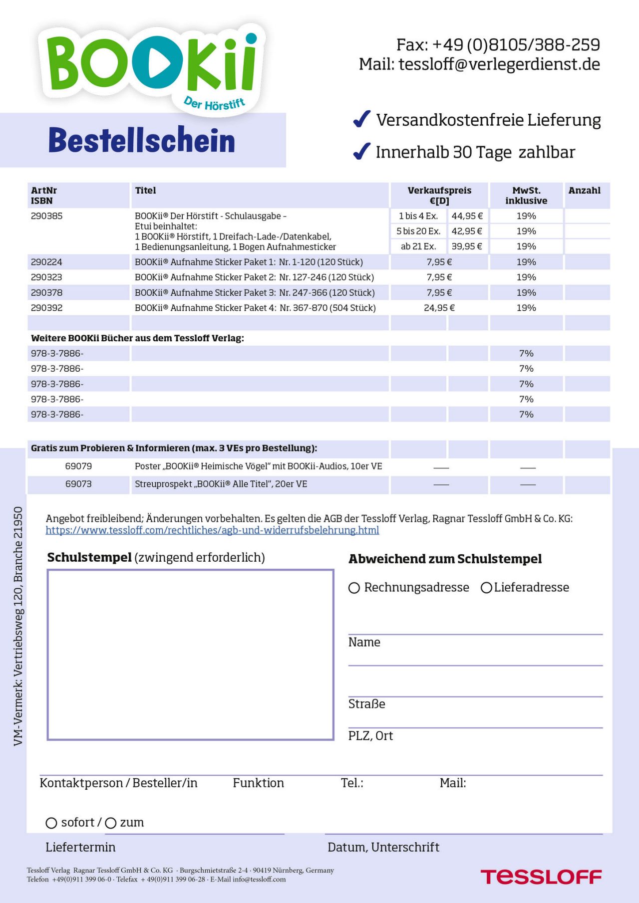 Bestellschein herunterladen