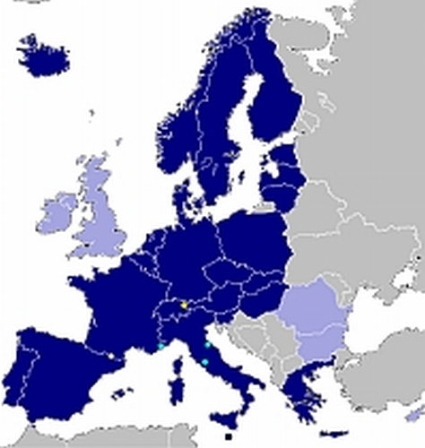 Karte Schengen-Raum