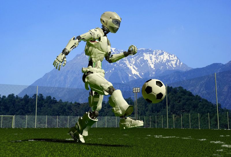 Fußball spielender Roboter