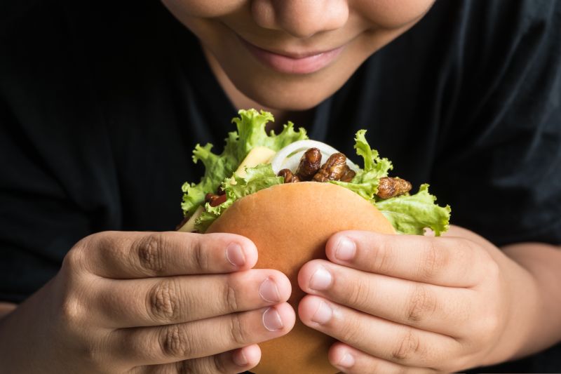 Burger mit Insekten