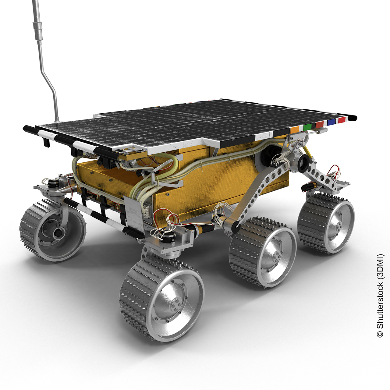 Mars Rover Sojourner 3D Illustration on White Background Isolated